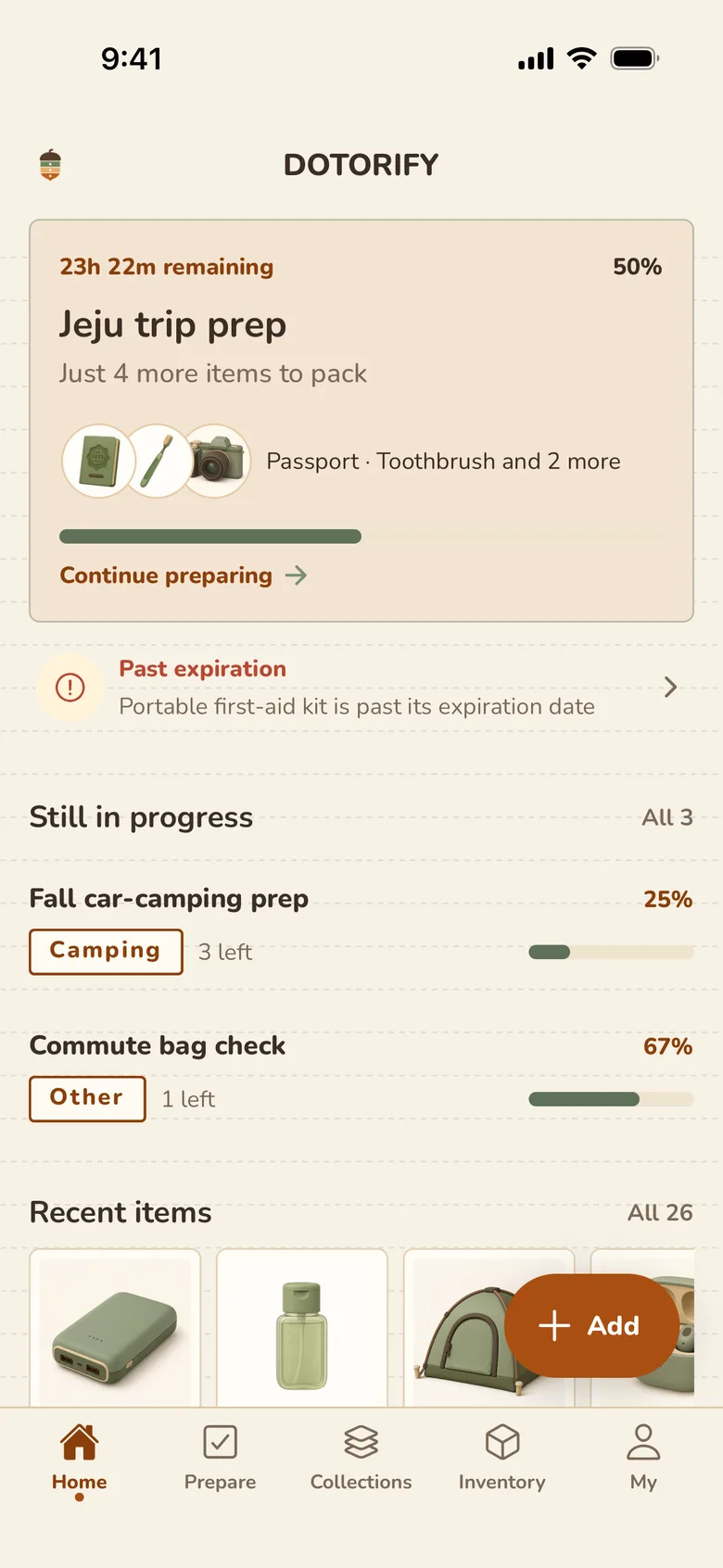 Home screen in the Paper Note theme